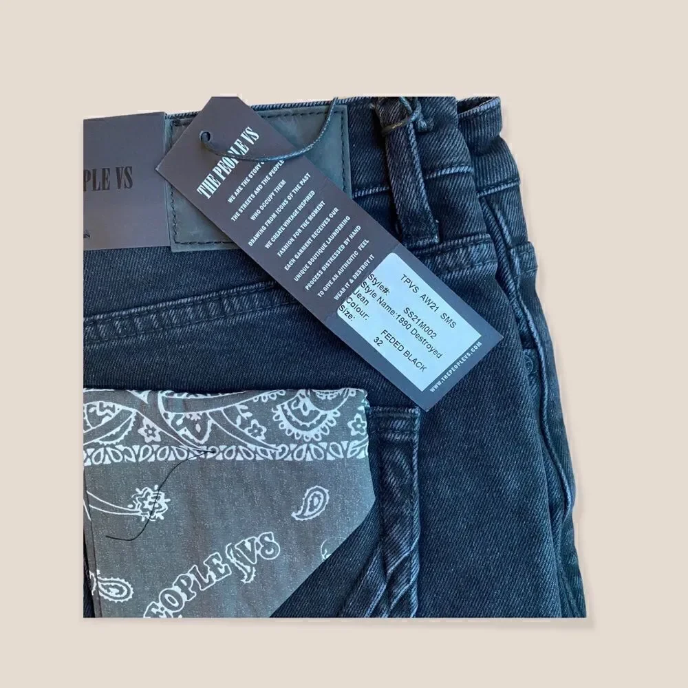 The People Vs. 1990 Destroyed Jeans Black Sz 32 NWT